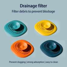 1pc Hair Catcher For Bathroom & Kitchen Sinks, Kitchen Sink Press Floor Drain, Sewer Deodorizing Cover, Sealed Sink Strainer, Household Bathroom Hair Stoppers, Drainage Filter, Easy-Install, Multi-Color, Swirl Design Drain Strainer Plug To Prevent Clogging And Odors, Drain Hair Catcher, Kitchen Accessories Tool - Multicolor - View 6