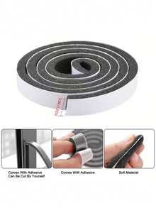 门窗密封条，EVA自粘隔热泡沫胶带海绵隔音防风防尘，总长2米/6.56英尺 - 彩色 - 查看 3