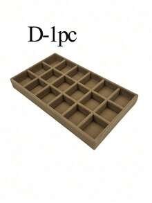 首饰托盘收纳盒，项链耳环戒指展示收纳盒，可堆叠首饰盒化妆品收纳盒，适用于耳环、项链、戒指、手链、吊坠、珍珠等饰品。 - 棕色 - 查看 32