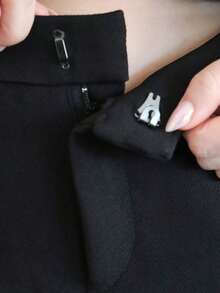 SILVIA DI SANTO 直筒裤 修身 优雅 专业 商务休闲 度假 秋冬 工作 办公室 复古 约会 外出 返校 婚礼 宾客 圣诞节 西装 日常 胶囊衣橱 黑色 感恩节 - 黑色 - 查看 5