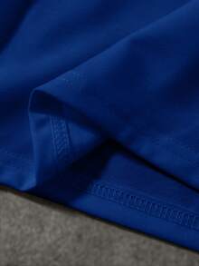 BATMAN X SHEIN Young Boy Cartoon Pattern Loose Fit Crew Neck Long Sleeve T-Shirt - Navy Blue - View 6