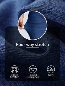 Flexra 女式休闲弹力修身紧身牛仔裤，适合秋季户外穿着 - 中等水洗藍 - 查看 9