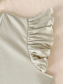 2pcs/Set Teen Girls Apricot & Brown Sleeveless Knit Crop Top Camisole, Buy One Get One Free - Apricot - View 6