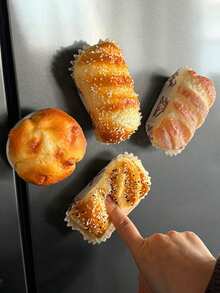 1Pc Creative 3d Simulation Cake Refrigerator Magnet Pu Spring-Rebound Bread Food Magnetic Sticker Decorative Ornament - Multicolor - View 2