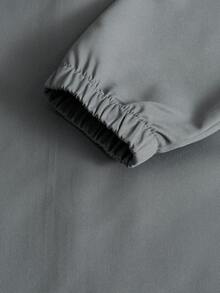 Manfinity Homme Men's Casual Versatile Collar Zip Front Long Sleeve Jacket For Daily Wear - Dark Grey - View 3