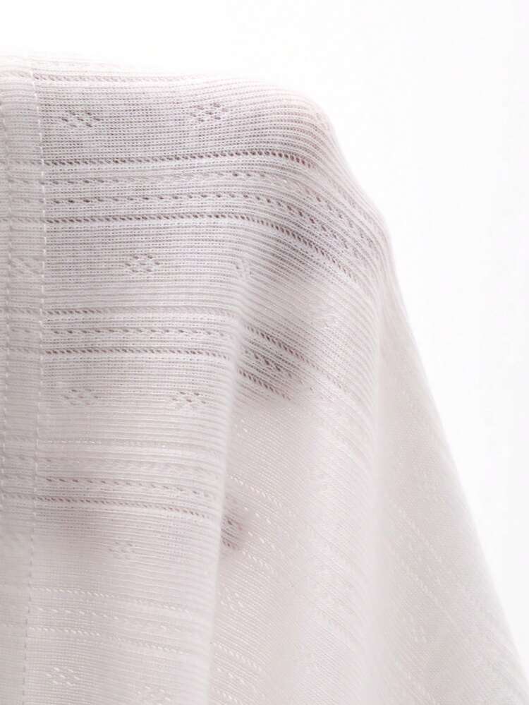 Comfortable Striped Jacquard Knit Women's Loungewear Set