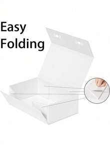 1pc Foldable One-Piece Flip Cover Packaging Box Magnetic Gift Box Sturdy Paper Box For Valentine's Day, Birthday, Mother's Day, And Holiday Gifts - White - View 11