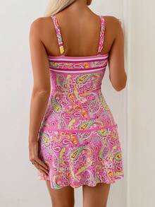 Swim Lushoire 2026 New Women 2pcs Swimsuit Set, Printed, Beach, Pool, Party, Casual, Vacation, Spring/Summer - Pink - View 2