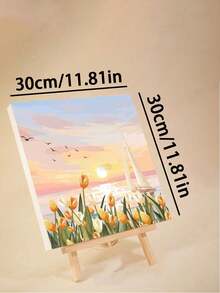 Tranh tô màu theo số dành cho người lớn, tranh tô màu acrylic dễ vẽ theo số cho người lớn mới bắt đầu, tranh tự vẽ theo số làm quà tặng trang trí tường nhà, kích thước 20 W x 20 L/30 W x 30 L (cm) - màu vàng nhạt - Xem 9