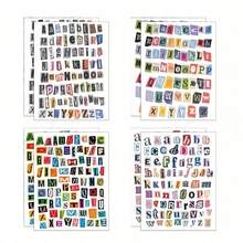 852/12 杂志信件贴纸，复古剪贴簿信件贴纸，小型勒索信贴纸，适用于剪贴簿用品、日记本、笔记本电脑、水瓶、DIY工艺品、礼品、杂项日记 - 彩色 - 查看 10