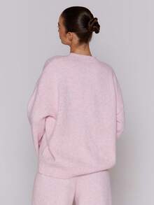 MUSERA Áo len oversized dệt kim, phong cách đường phố cá tính, dễ thương, thích hợp cho mùa thu đông, năm mới, ngày lễ tình nhân, mùa xuân. - Hồng - Xem 3