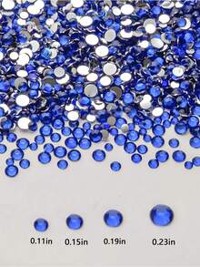 2000 buah Rhinestone Resin Pipih Biru Tua Ukuran 3-6mm, Batu Permata Jelly Bulat untuk Membuat Aksesoris Sepatu, Pakaian, Kosmetik, Tas, Dekorasi - Royal Blue - View 3