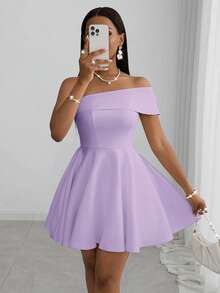 Slaydiva Rochie mini albă cu umeri goi, primăvară/vară 2025, nou-venită, pentru sezonul de nunți, festivaluri de muzică, petreceri, casual, cluburi, ocazii formale - A - Mov Mov - Vizualizare 10