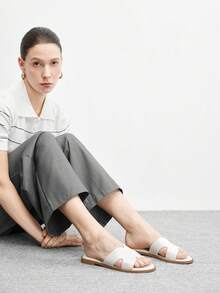 CUCCOO BIZCHIC Women's Casual Versatile Slip-On Flat Sandals Valentine's Day - White - View 3