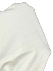 LYSMO 新款极简春夏女装，圆领落肩长袖撞色蕾丝时尚T恤，米色喇叭袖上衣，灰色长袖上衣 - 米色 - 查看 7