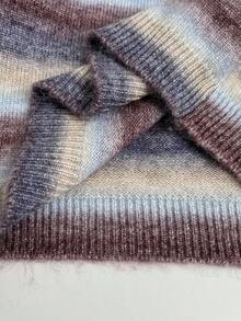 Elamini Women's Autumn/Winter Ombre Dropped Shoulder Long Sleeve Loose Casual Fashionable Sweater - Multicolor - View 6