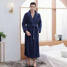 SHEIN Basic living 超柔软珊瑚绒浴袍 - 速干、不掉毛、透气 | 男女皆宜 | 时尚设计 | 秋冬情侣睡衣 - 彩色 - 查看 21