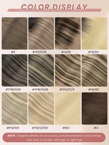 Seamless Clip In Hair Extensions, 7pcs Ash Brown Mix Platinum Blonde Hair Extensions Clip In Human Hair Invisible PU Skin Weft Natural Remy Human Hair Extensions - SP8/60 - View 9