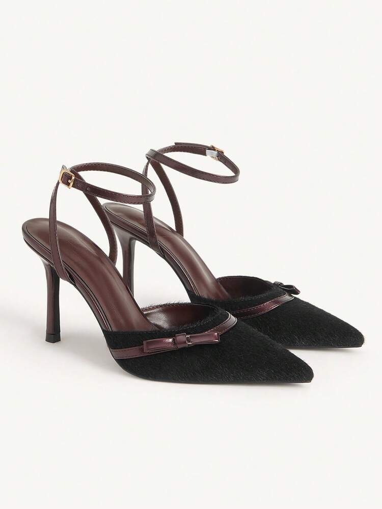 CUCCOO CHICEST Women's Fashionable Elegant Party Bow Decor Pointed Toe Pumps Valentine's Day