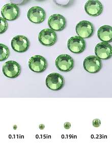2000pcs 3-6mm Green Flat Resin Rhinestones, Round Jelly Gemstones For Making Accessories Shoes, Clothes, Cosmetics, Bags, Decoration - Green - View 3
