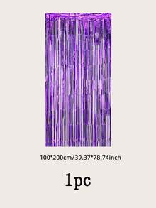 紫色铝箔流苏帘，适用于金属照相亭背景，金属丝帘，适合婚礼、生日、新娘礼物和单身派对装饰。 - 紫色 - 查看 3