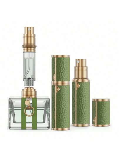 Super Fiber Leather-Clad Alloy, Premium Travel Perfume Bottle, Perfume Spray Pump, Fill Perfume Spray From The Bottom Of The Bottle, Refillable Mini Perfume Dispenser /5ML Capacity