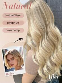 Beige Blonde Mix Medium Blonde With Platinum Blonde Clip In Hair Extensions Real Human Hair 120g 7pcs Clip In Human Hair Extensions Straight Remy Hair Clip In Extensions - P18/22/60 - View 8