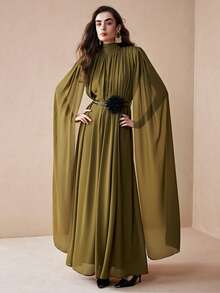 Arave 优雅束腰长裙，适合派对穿着 - 綠色 - 查看 9