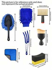 Bộ dụng cụ vệ sinh xe hơi 18 món, bao gồm khăn lau nội thất, bánh xe, sơn xe, chổi quét bụi và các phụ kiện xe hơi khác. - Nhiều màu - Xem 2