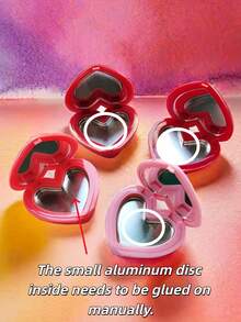 Joivida 1pc Heart-Shaped Cosmetic Pans, Empty Refillable Red & Pink Lipstick Eyeshadow Pressed Powder Cases, DIY Makeup Sample Containers For Concealer, Brow Powder, Highlighter - Multicolor - View 8