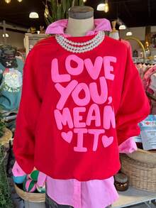DrmWander Women's Vacation Vibe Slogan Print Long Sleeve Sweatshirt - Hot Pink - View 4