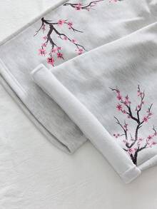 AXEPEAK 男士树枝印花抽绳腰带口袋休闲短裤 - 灰色 - 查看 4