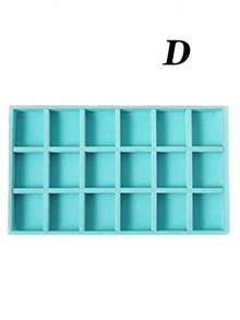 Velvet Jewelry Tray, Large Capacity Jewelry Organizer With Separate Compartments, Stackable Jewelry Display Stand For Earrings, Necklaces, Bracelets, Rings, Hair Clips, Hairbands, Etc. - Blue - View 28