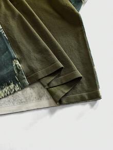 ROMWE MEN Street Life 男士油画印花短袖针织衫 - 綠色 - 查看 5