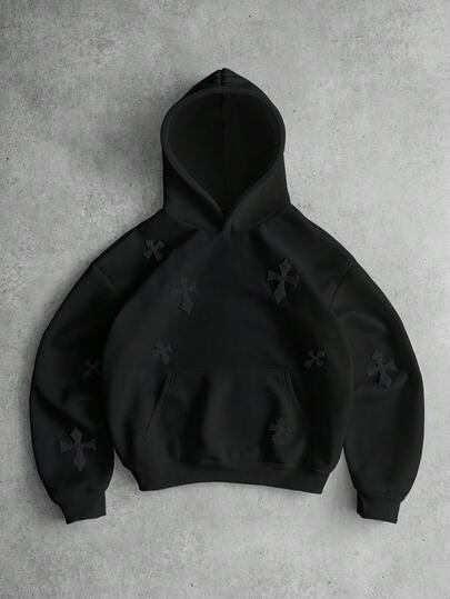  PAVTROS Manfinity Streetrush Sudadera con capucha bordada Brooklyn de estilo callejero popular para hombres, adecuada para festivales de música al aire libre, discotecas, bares, regalo para novio/esposo, regalo de aniversario, negro, ropa de calle, cálido invierno, Navidad, otoño