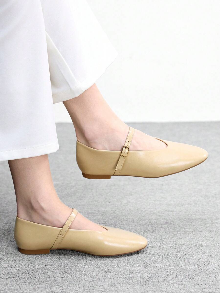 CUCCOO BIZCHIC Sepatu flat kasual yang modis, nyaman, dan serbaguna, cocok untuk berjalan, bepergian, dan liburan musim semi. - Aprikot ringan - View 1
