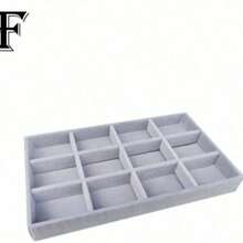 珠宝托盘收纳盒，珠宝项链耳环戒指展示收纳盒，可堆叠珠宝架盒化妆品收纳盒，适用于耳环项链戒指手链吊坠珍珠 - 灰色 - 查看 22