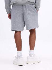 SUMWON Men's Pull On Drawstring Sweat Shorts With Side Pockets Elastic Waistband Casual Comfort Loungewear - Light Grey - View 2
