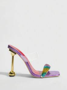 CUCCOO SZL Women Gladiator Sandals Valentine's Day - Purple - View 2