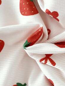 SHEIN 3pcs Baby Girls Cute Print Ribbed Fabric Ruffle Hem Long Sleeve Set, Autumn/Winter - Multicolor - View 4