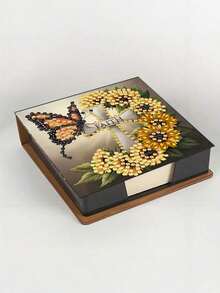 1Pc Diy 5d Diamond Painting Set - Nine-Grid Mandala Pattern Notebook And Memo Box - Unique Handmade Gift, Diamond Art Set, Irregular Circle, A Unique Handmade Gift For The Office And Home Desk.