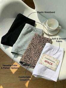 Comfortcana 4件套女士彩色紧身休闲短打底裤套装 - 彩色 - 查看 4