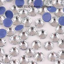 DMC Round SS6- SS50 2mm-10mm Clear And Crystal AB High Quality Hotfix Stones Hot Fix Rhinestone Glitter Flatback Crystal Strass Iron On Rhinestones For Garment Sewing & Fabric Dress Bag Shoes Decorations - White - View 8