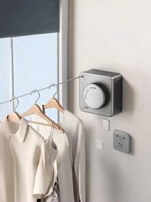 Tendedero de acero retráctil e invisible para interiores/balcón, tendedero retráctil de baño, primavera, minimalista, tops de verano - Multicolor - Ver 1