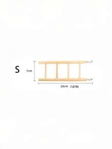 1PC Wooden Ladder Design Bird Toy - Interactive Climbing & Chew Toy For Small Birds (Parakeet/Finch) - Yellow - View 10