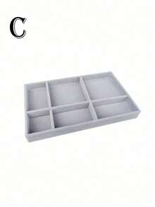 Fashion Ring Box Stud Earrings Ornament Storage Box Without Lid Dust, Simple Jewelry Display Storage Tray For Home, Gift For Valentine's Day - Grey - View 23