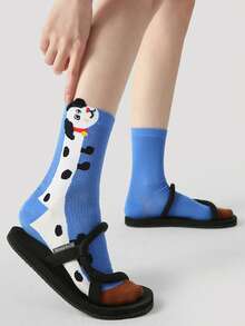 Joivida 1Pc/3pcs High Quality Cartoon Puppy Socks For Women |Dachshund | Poodle | Dalmatian | Thickened Warm Mid-Calf Socks, Soft Home Sleep Socks, Sweet Style Autumn Winter Gift ,Valentine's Day - Multicolor - View 10