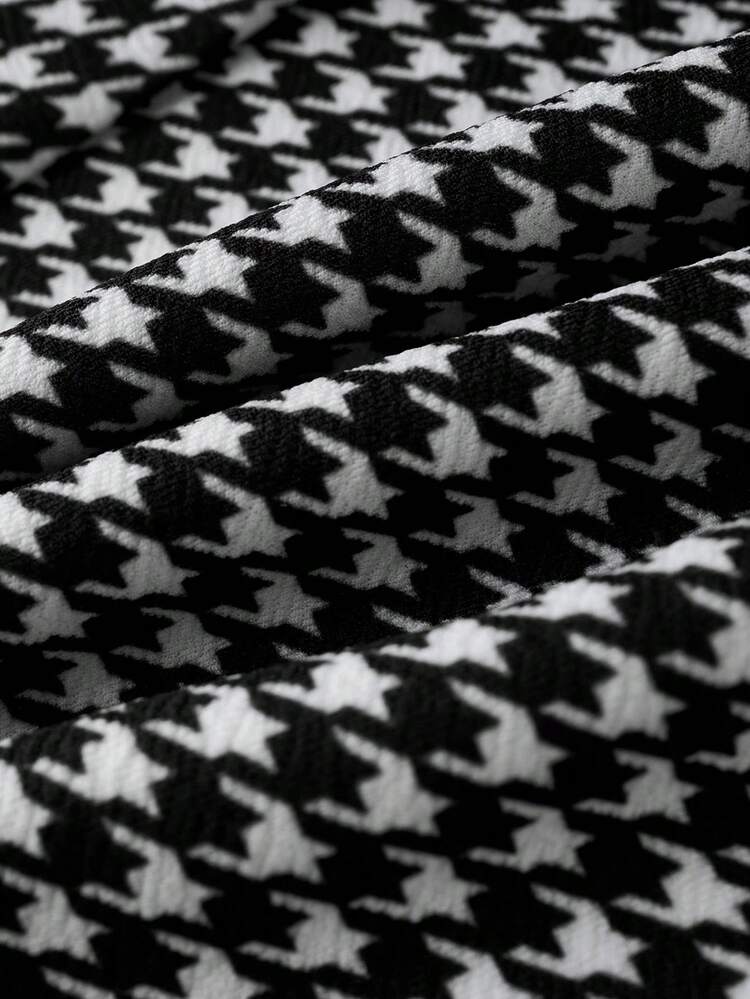 プラスサイズ レディース ドローストリング ウエスト ハウンドトゥース ポケット スキニー カジュアルパンツ