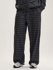 Musero 格纹印花弹力腰带套装下装（仅裤子）阔腿裤 春夏必备 - 彩色 - 查看 2