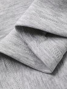 FRIFUL 女士宽松腰身收腰圆领中袖基础款T恤，适合通勤穿着 - 米色 - 查看 3